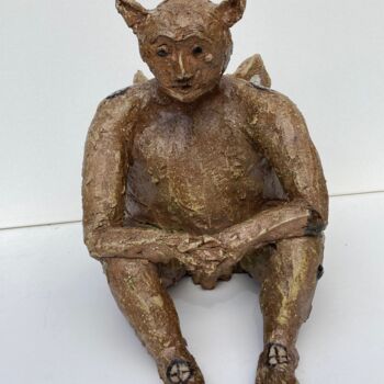 Escultura intitulada "Faun" por Günther Mika, Obras de arte originais, Argila