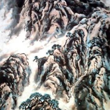 Pittura intitolato "Paysage" da Hanwen Guo, Opera d'arte originale, Olio