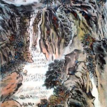 Malarstwo zatytułowany „Paysage” autorstwa Hanwen Guo, Oryginalna praca, Olej