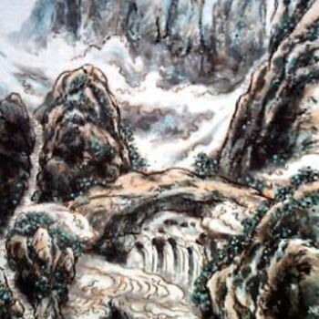 Malerei mit dem Titel "Paysage" von Hanwen Guo, Original-Kunstwerk, Öl