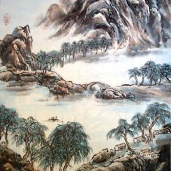 「Paysage」というタイトルの絵画 Hanwen Guoによって, オリジナルのアートワーク, オイル