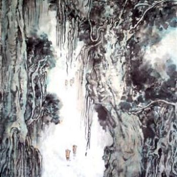 Pintura titulada "Le grand arbre" por Hanwen Guo, Obra de arte original, Oleo