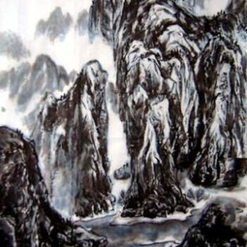 Schilderij getiteld "Paysage" door Hanwen Guo, Origineel Kunstwerk, Olie