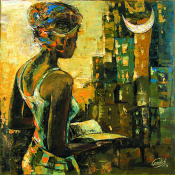 Malarstwo zatytułowany „hostel life Night” autorstwa Gurdish Pannu, Oryginalna praca, Akryl