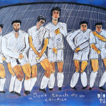 Σχέδιο με τίτλο "Don't touch my la-l…" από Gugo, Αυθεντικά έργα τέχνης, Παστέλ