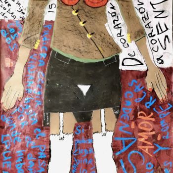 Картина под названием "Agirl in red boots,…" - Gugo, Подлинное произведение искусства, Акрил