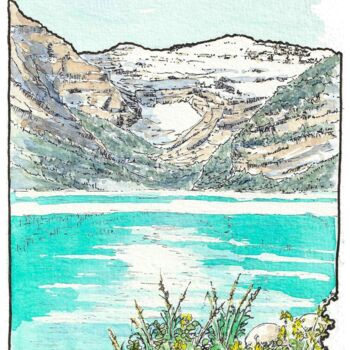 "Lake Louise" başlıklı Tablo Gurvan Beubry tarafından, Orijinal sanat, Suluboya