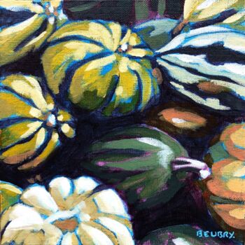 Painting titled "Courges" by Gurvan Beubry, Original Artwork, Acrylic