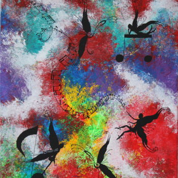 Peinture intitulée "Fairy Colors" par Gurvanart, Œuvre d'art originale, Acrylique Monté sur Châssis en bois