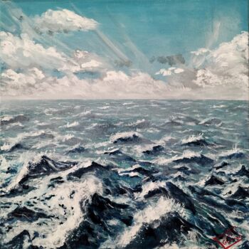 Malarstwo zatytułowany „Marine 2” autorstwa Gurvanart, Oryginalna praca, Akryl Zamontowany na Drewniana rama noszy