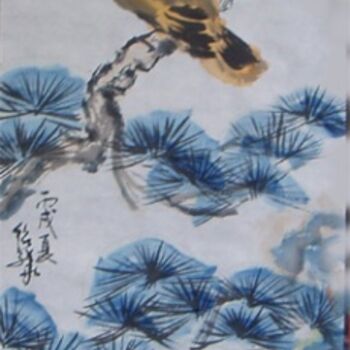 Painting titled "顾绍骅的中国画——花鸟《平安长寿》" by Shaohua Gu, Original Artwork
