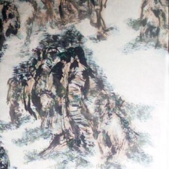 Painting titled "中国山水诗意画——《北风吹》the l…" by Shaohua Gu, Original Artwork