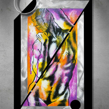 Painting titled "Nude-Female" by Gus & Lina Ocamposilva, Original Artwork, Acrylic