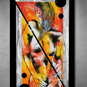 Painting titled "Nude Female" by Gus & Lina Ocamposilva, Original Artwork, Acrylic