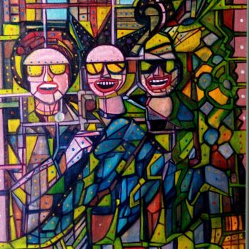 Peinture intitulée "IN THE ZOO" par Gustavo López Alvarado, Œuvre d'art originale, Huile