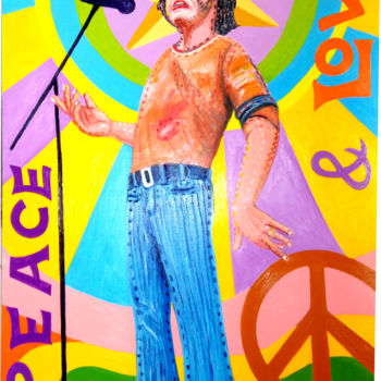 Pittura intitolato "PEACE AND LOVE" da Gustavo López Alvarado, Opera d'arte originale, Olio