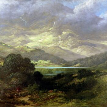 Malerei mit dem Titel "Hautes terres d'Éco…" von Gustave Doré, Original-Kunstwerk, Öl