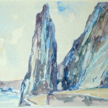 Pittura intitolato "DINANT (1) - Le roc…" da Gustave Flasschoen, Opera d'arte originale