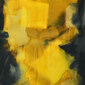 Pintura intitulada "Yellow Squares (Cua…" por Gustavo Adolfo Díaz Sánchez (El Gus), Obras de arte originais, Tinta