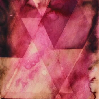 Painting titled "Pink Triangles (Tri…" by Gustavo Adolfo Díaz Sánchez (El Gus), Original Artwork, Ink