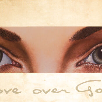 Schilderij getiteld "Love over Gold" door Gustavo Fernandes, Origineel Kunstwerk, Digitale afdruk