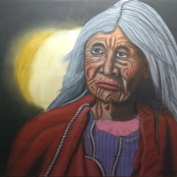 "Old woman lucid" başlıklı Tablo Gustavo Martinez (Grafito) tarafından, Orijinal sanat, Pastel
