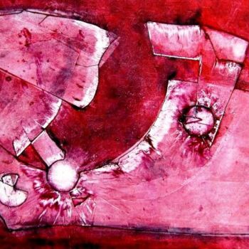 「abstracto en rojo」というタイトルの絵画 Gustavo Mollerによって, オリジナルのアートワーク
