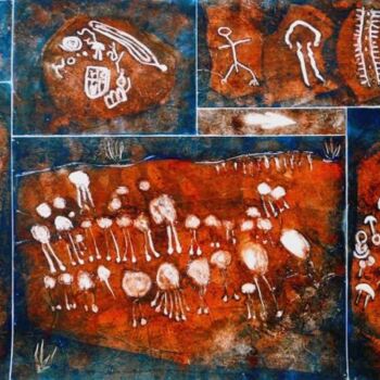 Картина под названием "petroglifos ramos a…" - Gustavo Moller, Подлинное произведение искусства