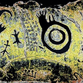 Pintura intitulada "petroglifo 3" por Gustavo Moller, Obras de arte originais