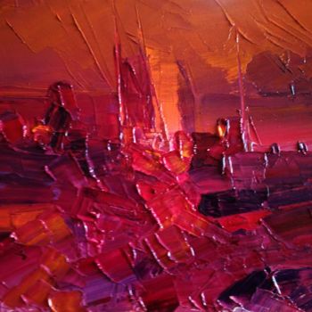 绘画 标题为“Red Sunset” 由Gustavo Vazquez King, 原创艺术品, 油