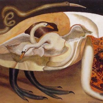 Pintura intitulada "El Embarazo del Cis…" por Gustavo Lòpez-Cobo, Obras de arte originais
