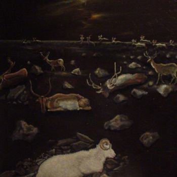 Painting titled "Sueño de la cabra" by Gustavo Lòpez-Cobo, Original Artwork