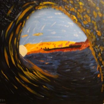 Peinture intitulée "La vague" par Geo Guthleber, Œuvre d'art originale