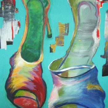 Painting titled "zapatos 61 x 77 cm…" by Roberto Gutiérrez Currás, Original Artwork