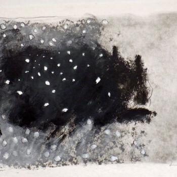 Rysunek zatytułowany „Mon chien noir 6” autorstwa Guy Blackburn, Oryginalna praca, Grafit