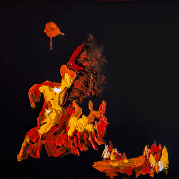 "flammes-and-co." başlıklı Tablo Guy Cali-Garsia tarafından, Orijinal sanat, Petrol