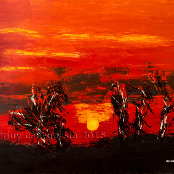 Painting titled "rouge. couteau a pa…" by Guy Cali-Garsia, Original Artwork, Oil