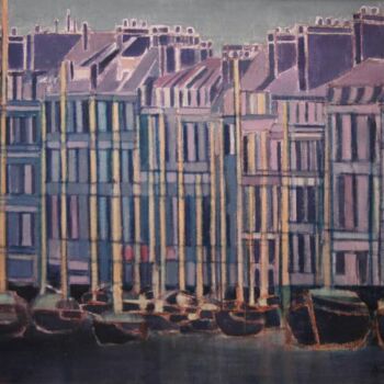 Pintura intitulada "port Vauban" por Guy Chaise, Obras de arte originais