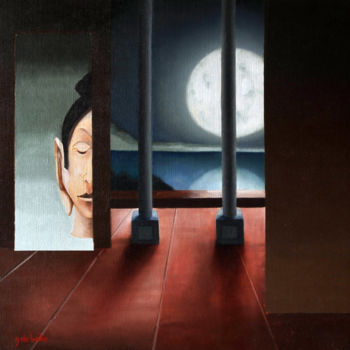 「moonlight」というタイトルの絵画 Guy De Belieによって, オリジナルのアートワーク, オイル