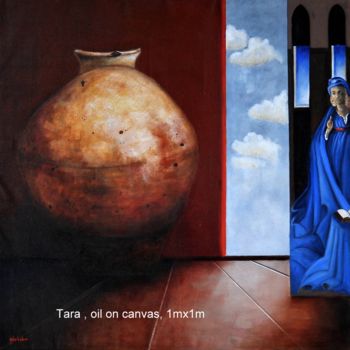 Painting titled "tara" by Guy De Belie, Original Artwork, Oil