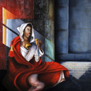 Картина под названием "Meditation" - Guy De Belie, Подлинное произведение искусства, Масло