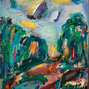 Malerei mit dem Titel "paysage  utopique" von Guy Departe, Original-Kunstwerk, Öl
