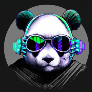 Arts numériques intitulée "Panda headset" par Guy Dorion, Œuvre d'art originale, Image générée par l'IA