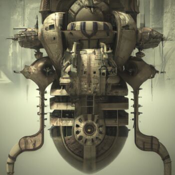 Digitale Kunst getiteld "H.R. Giger style 8.1" door Guy Dorion, Origineel Kunstwerk, AI gegenereerde afbeelding