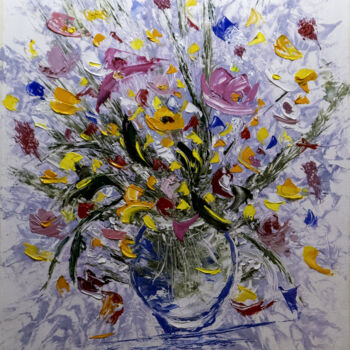 「Le Bouquets Lamarlo…」というタイトルの絵画 Guy Fitoussiによって, オリジナルのアートワーク, オイル