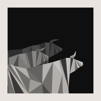Arte digitale intitolato "toros-origami-04.jpg" da Guy Fouré, Opera d'arte originale