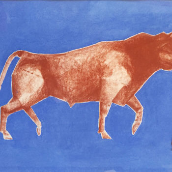 Drawing titled "toros-antico-01.jpg" by Guy Fouré, Original Artwork, Conté