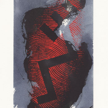 Картина под названием "EMPREINTE TAURINE 11" - Guy Fouré, Подлинное произведение искусства, Чернила