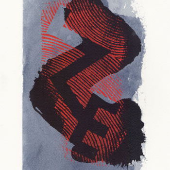 Malerei mit dem Titel "EMPREINTE TAURINE 02" von Guy Fouré, Original-Kunstwerk, Tinte