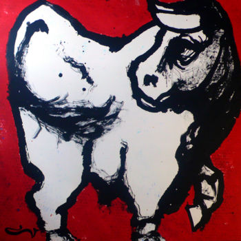 Pintura intitulada "toros-en-marche-07.…" por Guy Fouré, Obras de arte originais, Acrílico